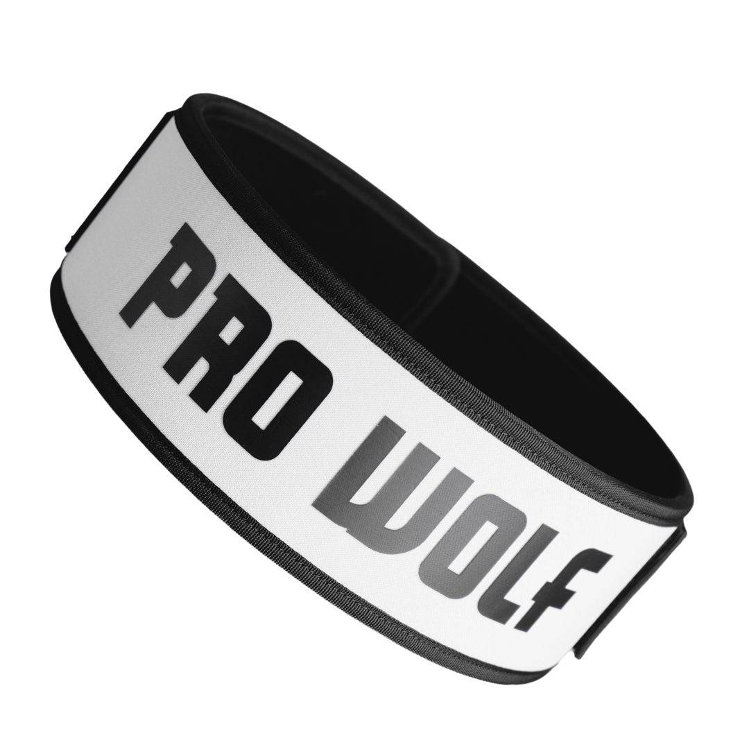 Weightlifting & Powerlifting Belt Neoprene Self Locking - White - PRO WOLF