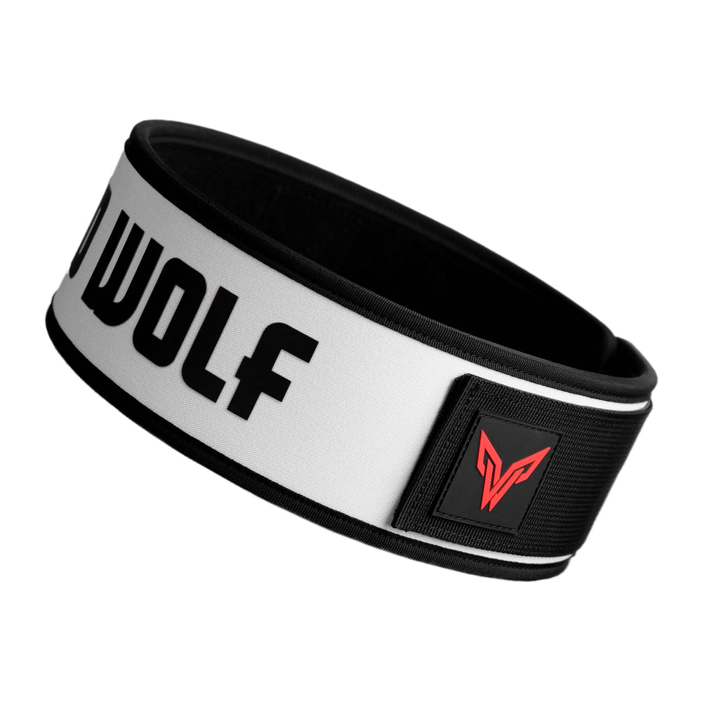 Weightlifting & Powerlifting Belt Neoprene Self Locking - White - PRO WOLF