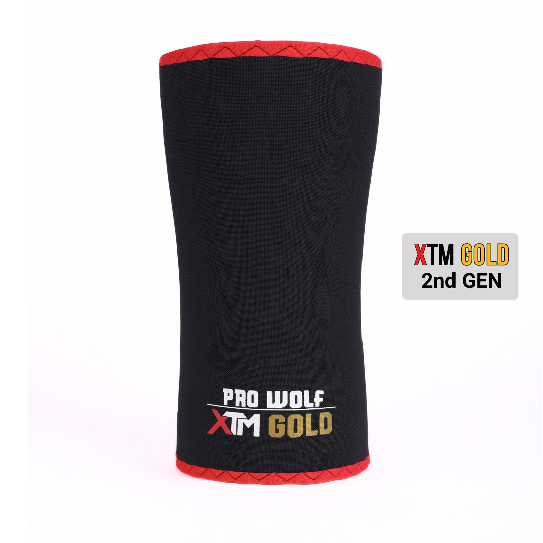 XTM Gold 7mm  Knee Sleeves Powerlifting Knee Cap 2nd Gen (Level 4+)