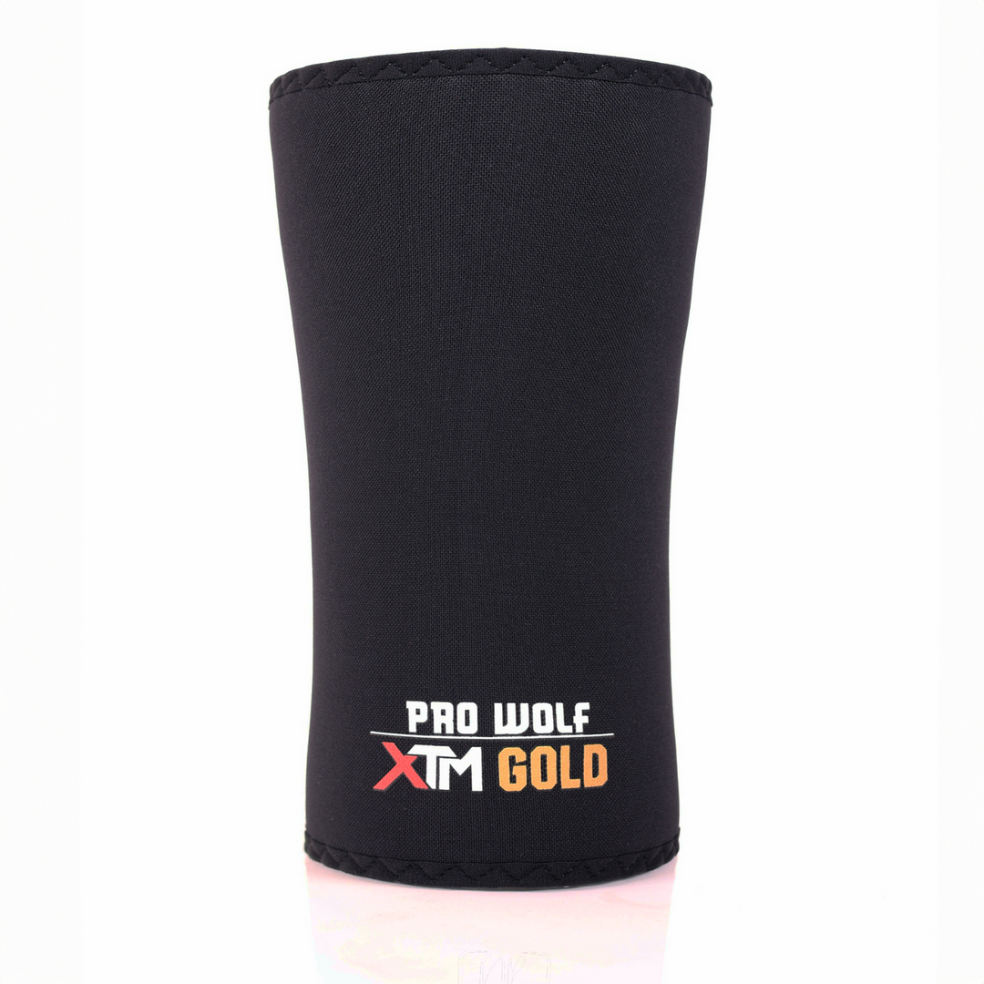 XTM Gold 7mm Competitions Knee Sleeves Powerlifting Knee Cap (Level 4) - PRO WOLF