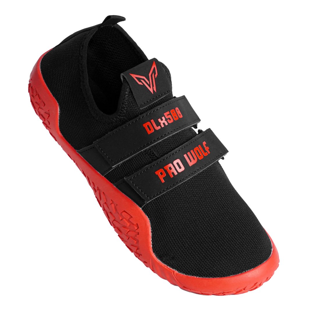 DLx500 Deadlift Barefoot Gym Shoes - Black Red | ProWolfLifting ShoesPW - DLx500 - BR2 - 4