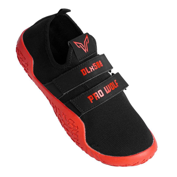 DLx500 Deadlift Barefoot Gym Shoes - Black Red | ProWolf - PRO WOLF